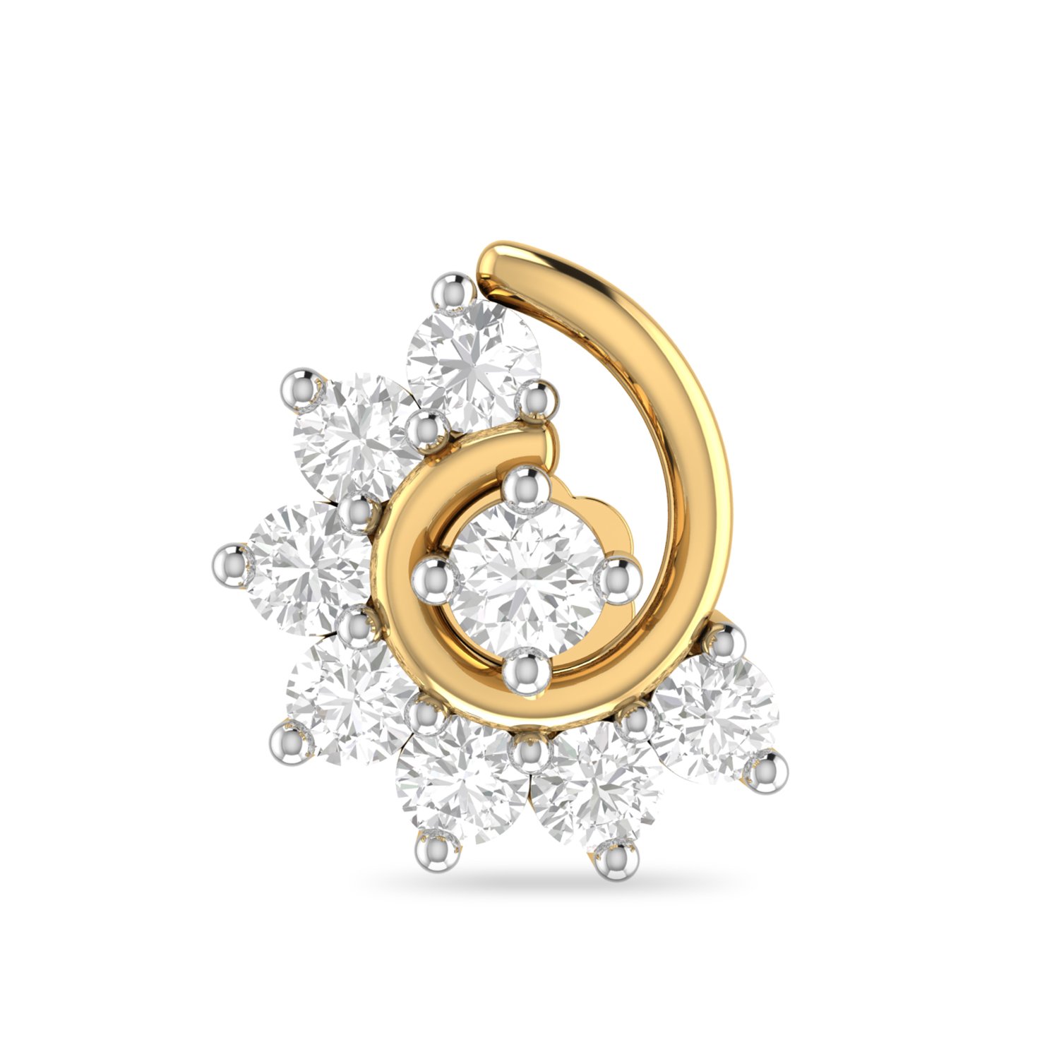 chandrika pearls gems & jewellers Sania Mirza Style Without Piercing Clip on Pressing Type Nose Ring for Women & Girls